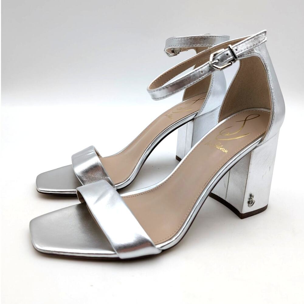 Sam Edelman Daniella Ankle Strap Heel Sandal Women's Silver Size US7.5M EU38